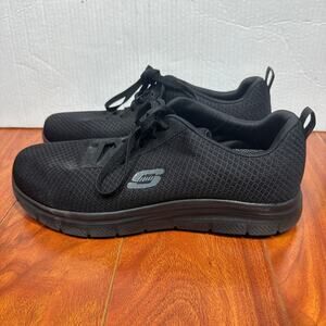 Skechers Flex Advantage SR Bendon Shoes Men Size 11.5W Black Work Slip resistant